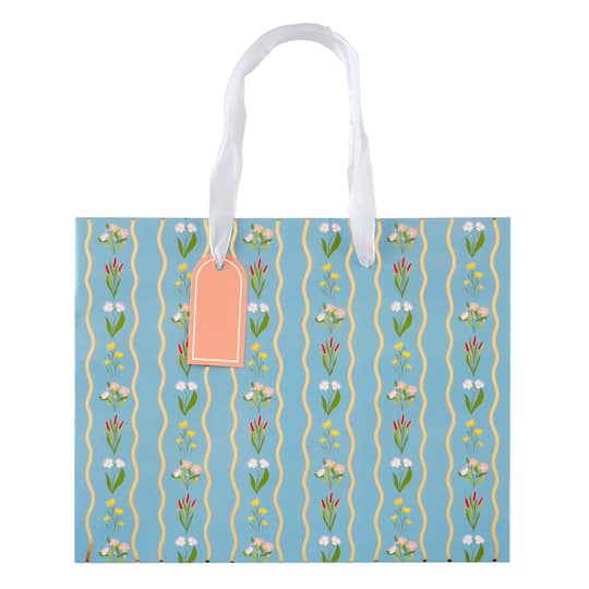 Medium Floral Stripes Gift Bag by Celebrate It™